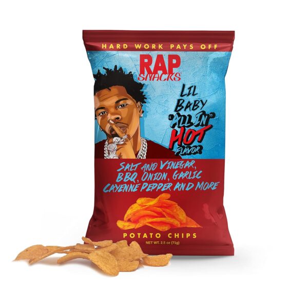 Rap Snacks Lil Baby All in Hot Potato Chips 2.5 Oz Bags