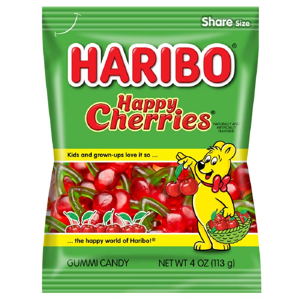 3-21.jpg Haribo Gummi Candy, Happy-Cherries, 4 oz. Bag - Image 1