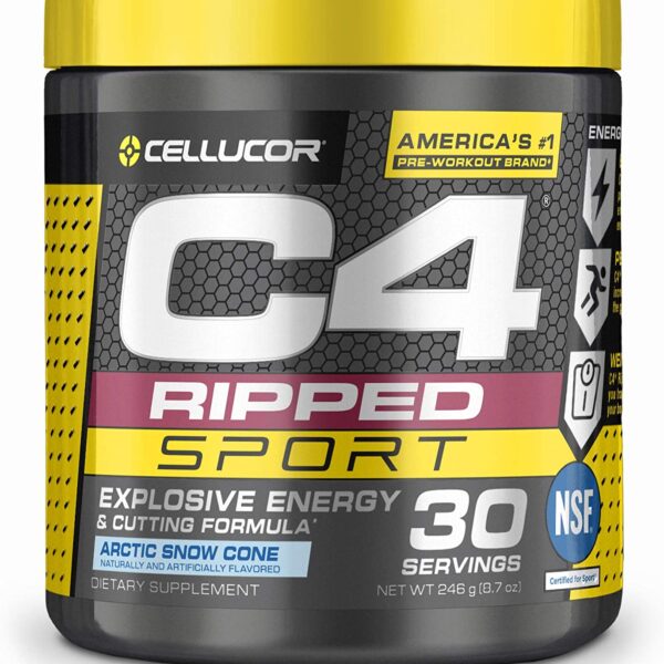 C4 Ripped Sport Pre Workout Powder Arctic Snow Cone