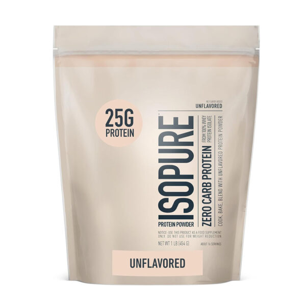 Isopure Unflavored Protein, Whey Isolate, 25g Protein