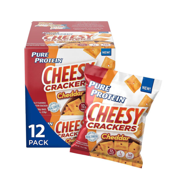 Pure Protein Cheesy Crackers, Cheddar, High Protein Snack